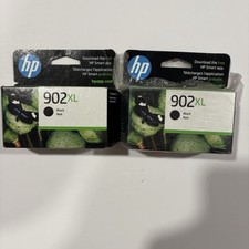 Lot Of 2 HP 902XL T6M14AN Black Ink Cartridge Genuine OEM Sealed Expired 2024 picture