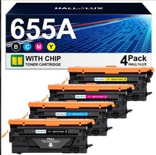 655A Toner Cartridge 4 Pack Replacement For HP 655A CF450A, CF451A, And CF452A picture