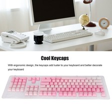 104pcs Custom Keycaps Pink White PBT Opaque Side Engraving Oil Repellent Co AXYE picture