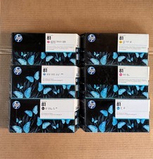 Set 6 Genuine HP 81 Lt Cyan Black Magenta Yellow Printhead & Cleaner 2021-2022 picture