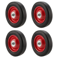 4-Pack 6-inch Solid Rubber Replacement Tires with 5/8-inch Axle Flat Free picture