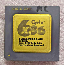 Vintage Cyrix 6x86L-PR200+GP ceramic gold top socket 7 CPU,  75 MHz x 2, tested picture
