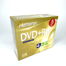 Memorex DVD+RW 4x 4.7 GB 120 Min 5 Pack Sealed picture