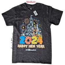 2024 Walt Disney World Parks Mickey & Friends Happy New Year T-Shirt Medium picture
