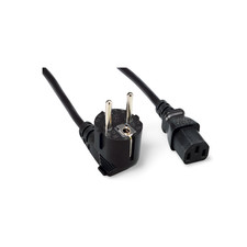 6ft European Schuko Power Cord Right Angle IEC 60320 C13 - Black picture