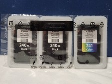 NEW ~ Lot of 3 Genuine CANON 240XL Black & 241 Color Ink Cartridges picture