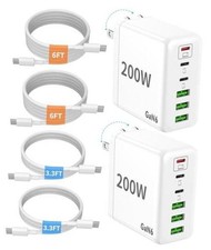 2 Pack USB C Charger Block, 200W GaN Super Fast Charger Type C iPhone 17 16 picture