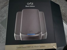 NETGEAR Orbi RBKE963B Black WiFi 6E Mesh System 3-Pack AXE11000 in Original Box picture