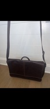 Kenneth Cole Reaction Solid Leather Messenger Bag  /Briefcase / Laptop Bag picture