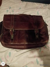 Samsonite Colombian Leather Flap-Over Messenger Bag, Brown USED  picture