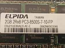 Lot of 2 - ELPIDA Laptop Memory Cards 2GB 2Rx8 PC3-8500S-7-10-FP  0842NK903046 picture