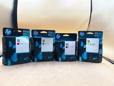 Lot of 4 Genuine HP 10 BLACK C4844A 11 C M Y C4838A C4837A C4836A picture
