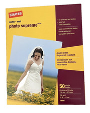 Pack of Matte Photo Supreme Paper 50 Sheets Staples 8.5 x 11 picture