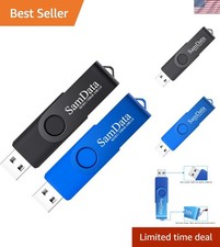 Elegant 128GB USB Thumb Drives - Dual Pack in Black & Blue for All Data Needs picture