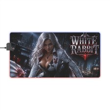 LED Gaming Desk Mat White Rabbit RGB Mouse Pad Playmat PC Setup Accessories picture