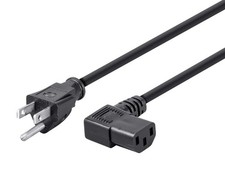 Monoprice 6ft 16AWG Right Angle Power Cord Cable w/ 3 Conductor PC 6ft, black picture