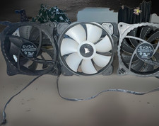 EVGA PLA12025S12L-1 & Corsair 120mm Sleeve Case Fans White LED 12V Lot of 3 picture