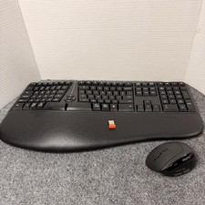 Meetion DirectorC Wireless Ergonomic Keyboard Mouse Combo USB Black PC Mac picture