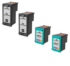 4PK HP 96 97 Ink Cartridge C8767W C9363W Black & Tri-Color Combo Set 5740 5743 picture