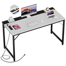 55 Inch Computer Desks with Power Outlets and USB Charging Ports, Modern Offi... picture