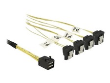 Delock Mini SAS HD SFF-8643 Cable > 4 x SATA Digital/Data Cable 1m 85685 picture