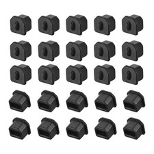 Silicone USB B Anti-Dust Stopper Cap Cover Black 20pcs picture