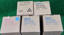 5 NEW SEALED RICOH SAVIN TONER CARTRIDGES BLACK 5454 MAGENTA 5456 & CYAN 5457 picture