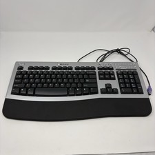 Vintage GATEWAY Wired Keyboard KB-0532 Black SilverMicrosoft PS/2 picture