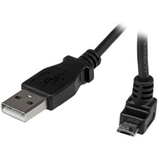 StarTech USBAUB2MU StarTech Cable 2m Micro USB A to Up Angle B Black Retail picture