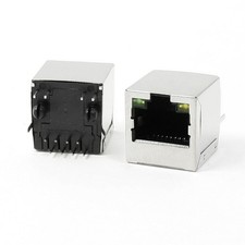 5Pcs RJ45 8P8C PCB Jacks 2 LED Vertical Mount Connectors Ethernet Sockets picture