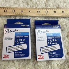 NEW - Brother  P-Touch TZe231   - Black on  White tape  - (2 pack) picture