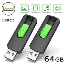 2 Pack 64GB Flash Drives Thumb Drive USB 2.0 Memory Stick Data Backup Jump Drive picture