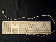 Apple A1243 Aluminum Wired Keyboard Full Size Slim Mac Genuine OEM picture