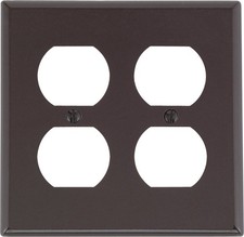 Leviton 85016-000 Brown 2-Gang Duplex Outlet Wall Plate 4-1/2 H x 4-9/16 W in. picture