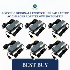 LOT OF 10 Original Lenovo ThinkPad Laptop AC Charger Adapter 65W 20V SLIM TIP picture