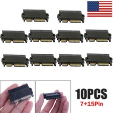 10X SATA 7+15Pin 22P Male Plug to SATA 22Pin 7+15P Female Jack Adapter Convertor picture