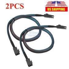 2PCS SFF-8643 Mini SAS HD to SFF-8087 Internal Server Raid Cables 1.6FT / 0.5M picture