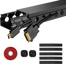 Cable Raceway 77in Wire Covers Under Desk Cable Management 5 Pack PVC Fireproof picture