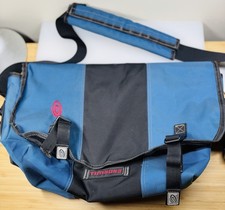 TIMBUK2 Pre-Owned Classic Messenger Bag Medium Blue Laptop Padded Crossbody 18” picture