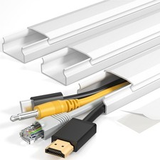 Yecaye TV Cord Hider, 42in Cord Cover Wall Mounted, W1.18in H0.6in, White | Larg picture