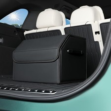 Car Trunk Organizer Leather Sturdy Waterproof Collapsible Storage SUV Sedan picture