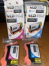 Lot/2 LD 331-7378/9 6M6FG Magenta /Cyan High Ink Cartridge Dell Series 33/34 picture