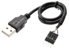 12-inch USB 2.0 A-Male to (1x4) 4-Pin IDC Motherboard Connector Adapter Cable picture