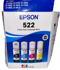 Genuine Epson 522 Ink Bottles Combo for ET-4700 4800 4810 Printer-4 Packs picture