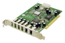 Adaptec 2x Firewire & 4x USB 2.0 PCI Card with Molex 12V Power Booster NEW picture