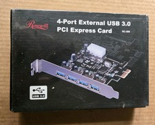 Rosewill model RC-508 4-Port USB 3.0 PCI Express Card New Sealed picture