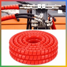 25Ft Red Spiral Wrap Hose Cover 2 Inch Heavy Duty Hydraulic Tubing Guard picture