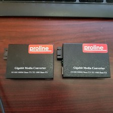 Lot of 2 Proline Gigabit Media Converter 10/100/1000M PRO-GMC-LX-2SC #69 picture