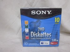 vintage SONY 10 PACK 2HD Diskettes 1.44MB MAC disk lot NIP Color Collection picture