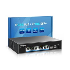 10 Port 2.5Gb PoE Switch Unmanaged with 8 Port 2.5G Base-T PoE+@130W + 2 x 10... picture